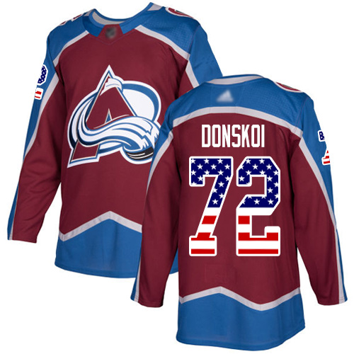 Adidas Colorado Avalanche Men #72 Joonas Donskoi Burgundy Home Authentic USA Flag Stitched NHL Jersey->colorado avalanche->NHL Jersey